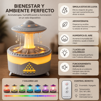 Difusor de Lluvia y Aromaterapia