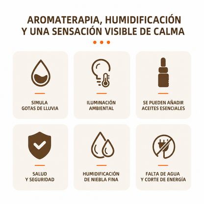 Difusor de Lluvia y Aromaterapia